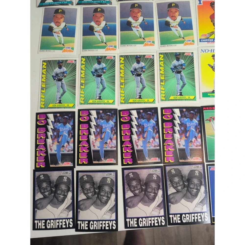 Mixed Lot Of 158 Gradable Baseball Cards 1991 Score Superstars Ken Griffey More!